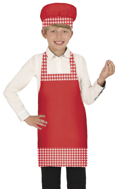 Set di costumi da cuoco per ragazzo rosso