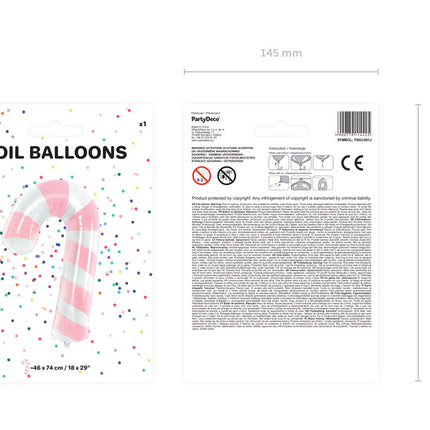 Palloncino ad elio Acid Stick rosa vuoto 82 cm