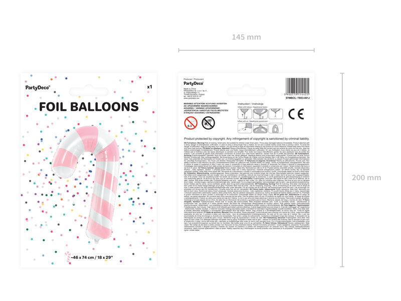 Palloncino ad elio Acid Stick rosa vuoto 82 cm