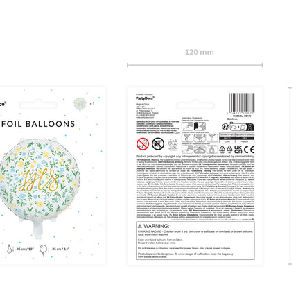 Palloncino ad elio Ihs vuoto 45cm