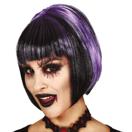 Parrucca di Halloween Bob Nero Viola
