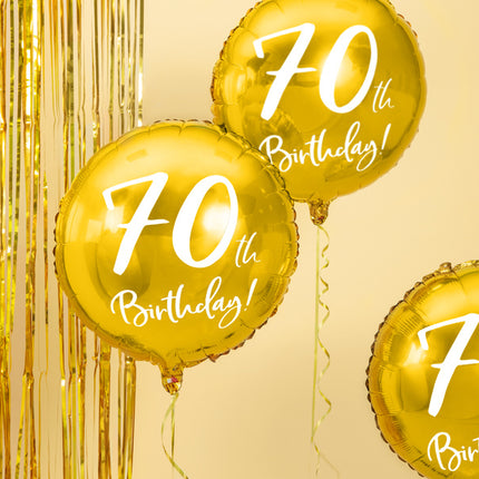 Palloncino ad elio 70Th Birthday Oro Vuoto 45cm