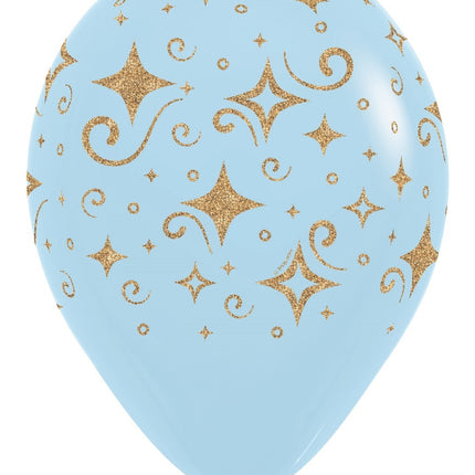 Palloncini Golden Diamonds Glitter Ink Mix 30cm 25pz