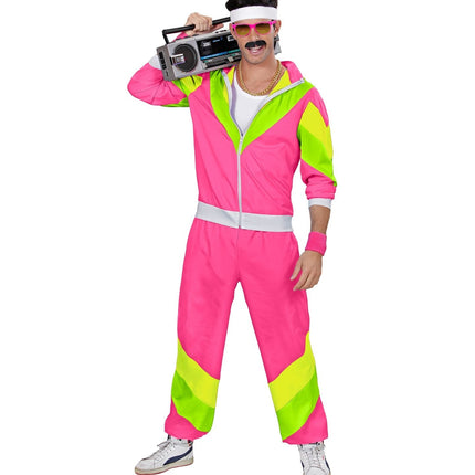 Tuta da ginnastica Neon 80S Verde Rosa