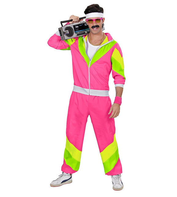 Tuta da ginnastica Neon 80S Verde Rosa