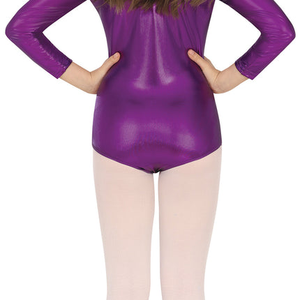 Body bambina viola metallizzato
