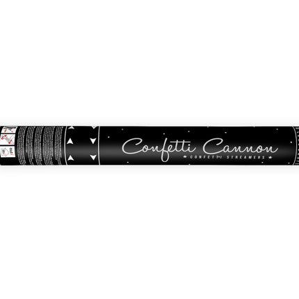 Cannone per coriandoli Serpentine Argento 40 cm