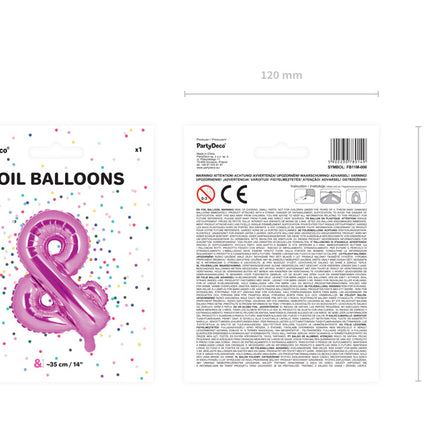 Palloncino in foil Lettera e Rosa Vuoto 35cm
