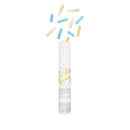 Cannone di coriandoli Hello Baby Blu 30 cm