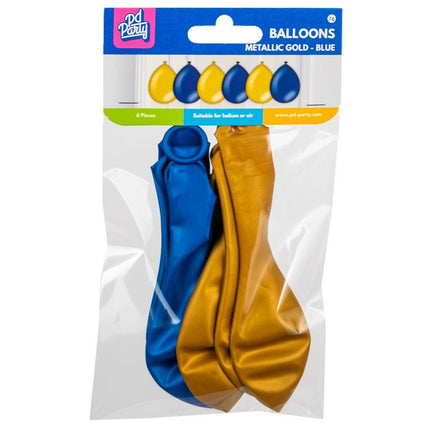 Palloncini blu oro metallizzati 30cm 6pz