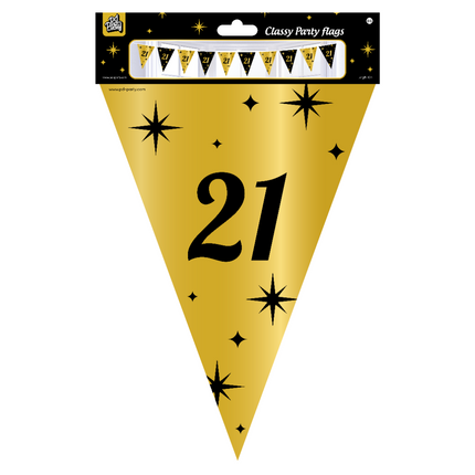Bandiera 21 anni Oro Nero 10m