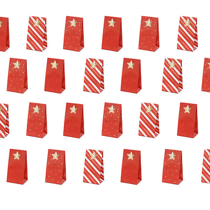 Calendario dell'Avvento a bustine rosso