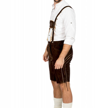 Lederhose marrone scuro da uomo corte