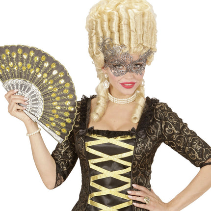 Maschera per gli occhi d'argento in pizzo