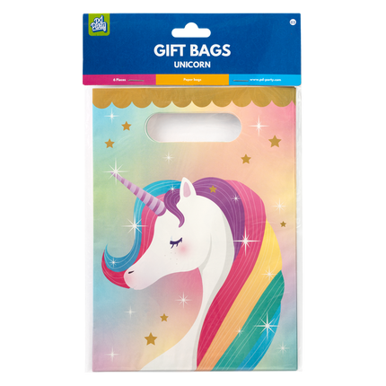 Sacchetti Unicorno colorati 6 pezzi