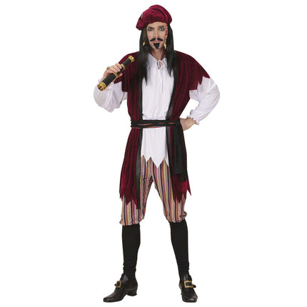 Abito da pirata rosso uomo