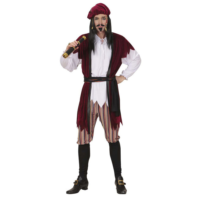 Abito da pirata rosso uomo