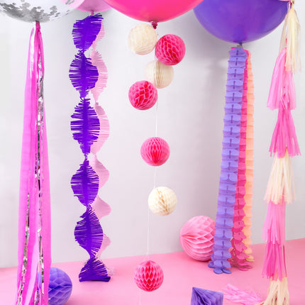 Ghirlanda di nappe rosa 2m