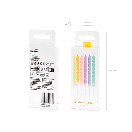 Candele pastello 8,5 cm 6 pezzi