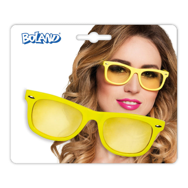 Occhiali da festa giallo neon