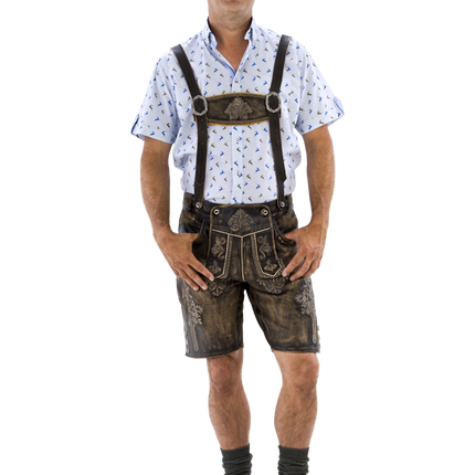 Lederhose Marrone Uomo Corto Antico