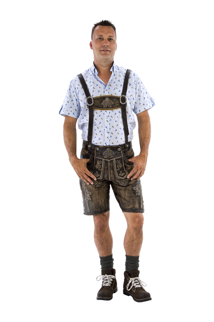 Lederhose Marrone Uomo Corto Antico