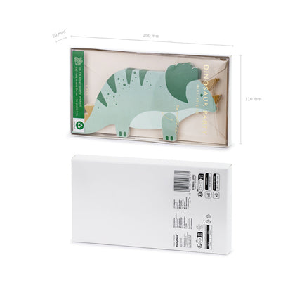 Inviti Dinosauro Verde 6 pezzi