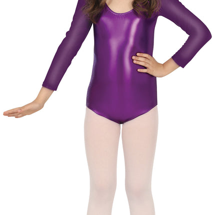 Body bambina viola metallizzato