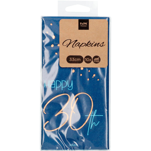 Tovaglioli 30 anni blu 33cm 10pz