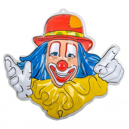 Decorazione da parete Clown Cappello Rosso 50cm