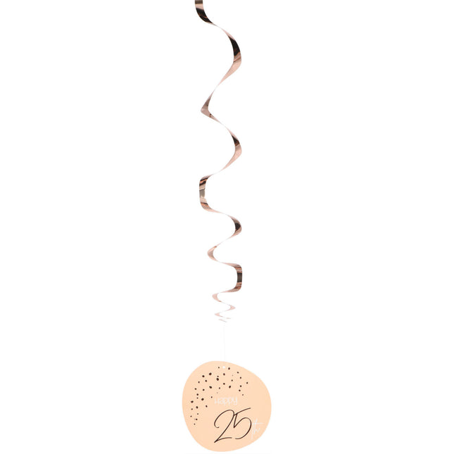 Decorazione appesa 25 anni oro rosa 75cm 5pz