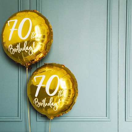 Palloncino ad elio 70Th Birthday Oro Vuoto 45cm