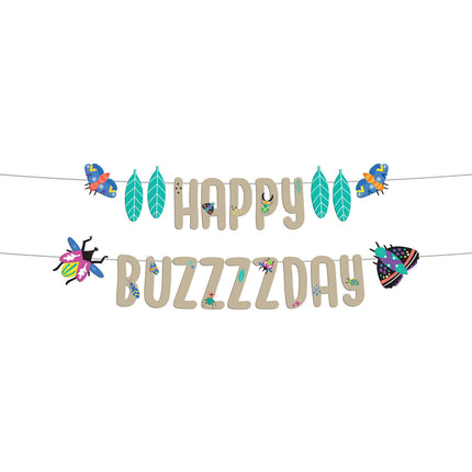 Ghirlanda di lettere di insetti Happy Buzzzzday 1,5 m