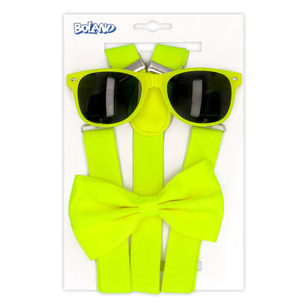 Set di accessori giallo neon 9 pezzi