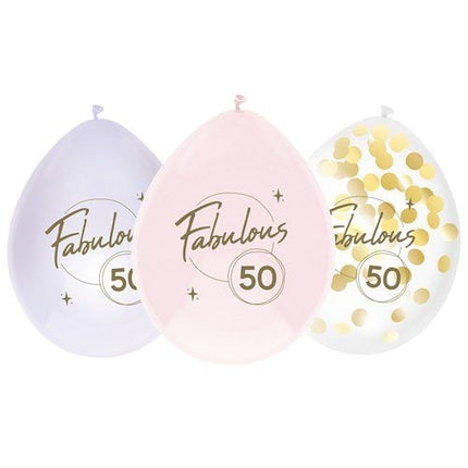 Palloncini 50 anni colorati 30 cm 6 pezzi