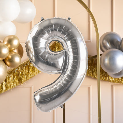 Palloncino a 9 anni Silver vuoto 72 cm