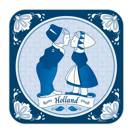 Cartello per porta blu Delft 50 cm
