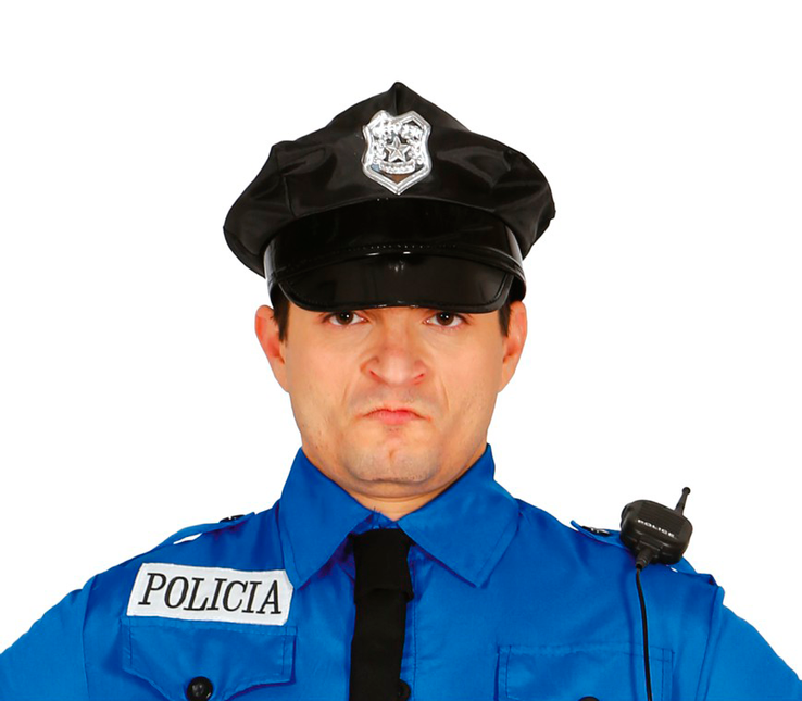 Berretto della polizia da uomo nero