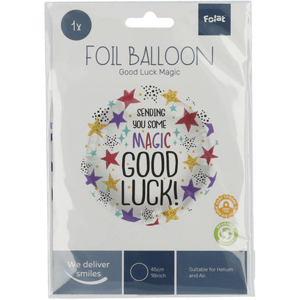 Palloncino ad elio Buona Fortuna Stelle Vuoto 45cm