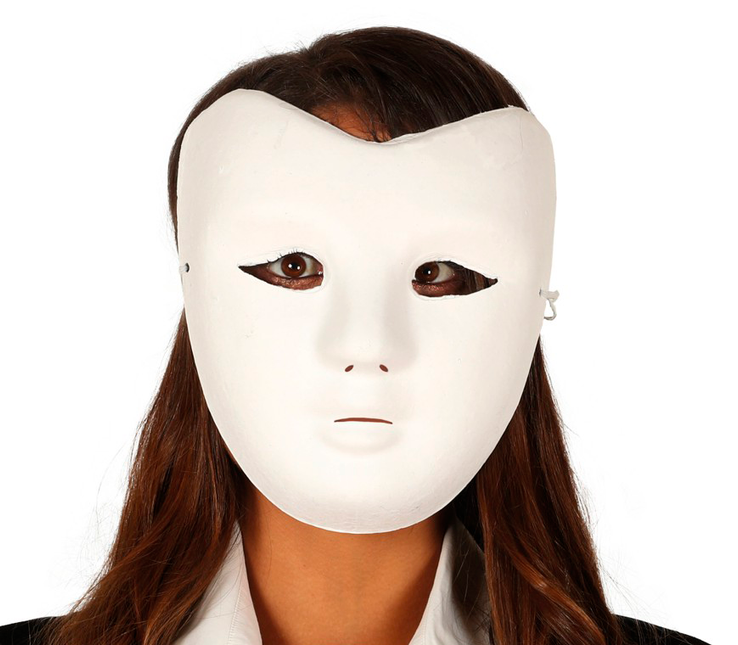 Maschera di carta bianca