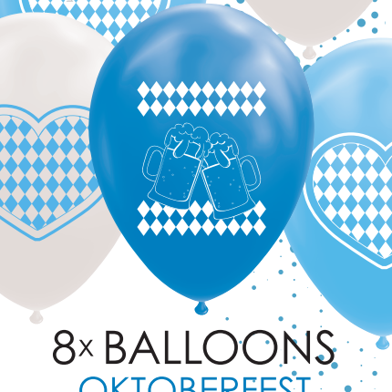 Palloncini Oktoberfest Blu Bianco 30cm 8pz