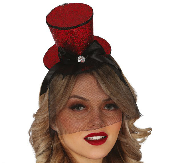 Cappello Tiara Red Glitter