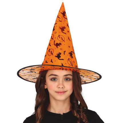 Cappello da strega di Halloween Arancione Bambino