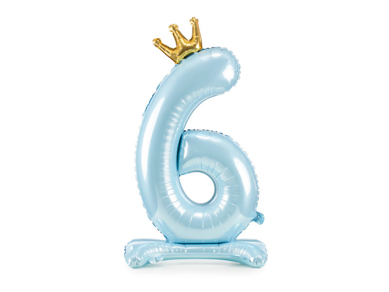 Palloncino Foil Figura 6 Azzurro Standard Vuoto 84cm