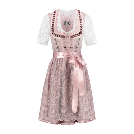 Abito Dirndl Rosa Oktoberfest Donna 2 Pezzi