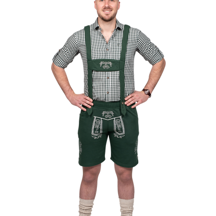 Pantaloni da uomo in pelle verde scuro