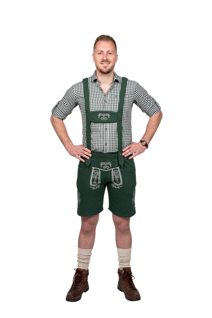 Pantaloni da uomo in pelle verde scuro