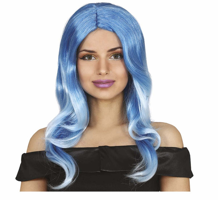 Parrucca blu capelli lunghi