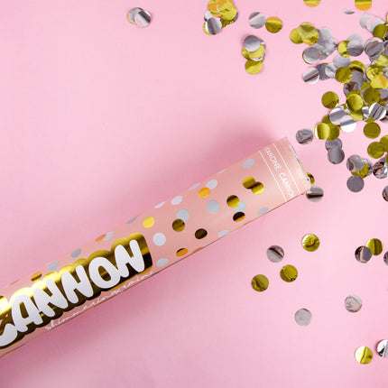 Cannone per coriandoli Oro Argento 40 cm
