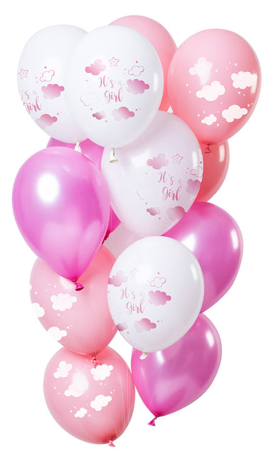 Palloncini nascita It's a Girl 30cm 12pz